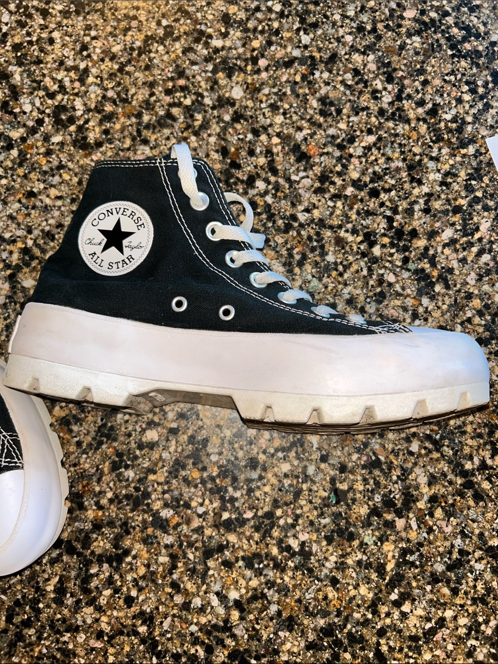 Converse Chuck Taylors Hi Platform Black Sneakers - Picture 4 of 7